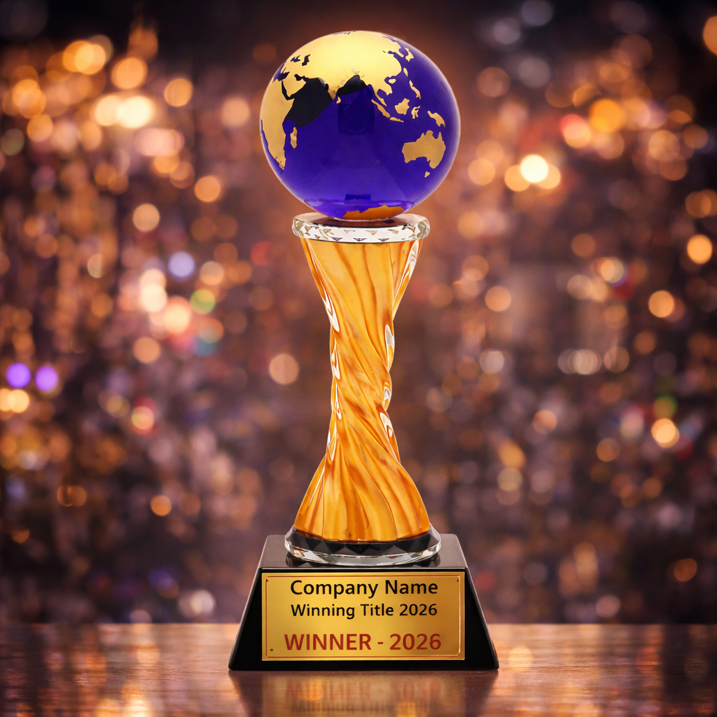 World CEO Awards crystal globe trophy